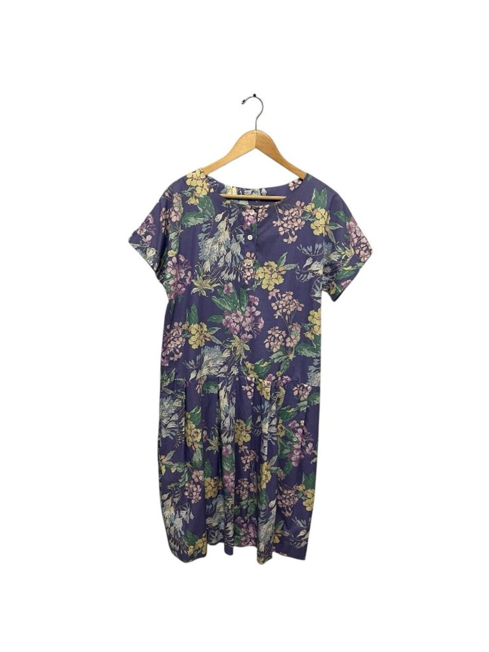 Vintage Laura Ashley Floral Cotton Midi Dress Pleated Cottagecore
